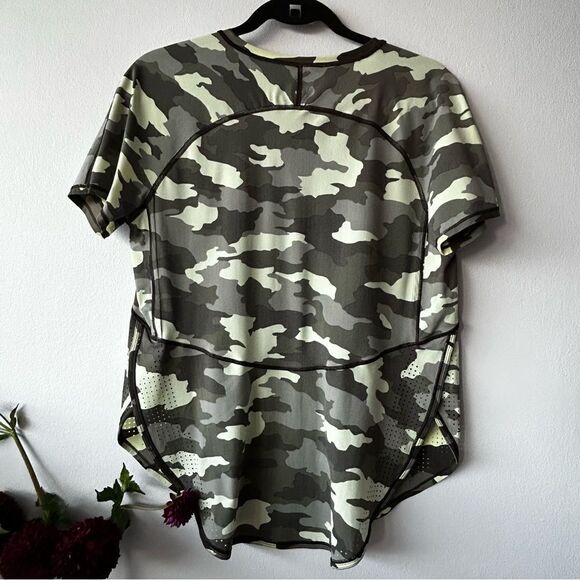 Lululemon UVP Run Short Sleeve Heritage 365 Camo Crispin Green Multi - Picture 8 of 10